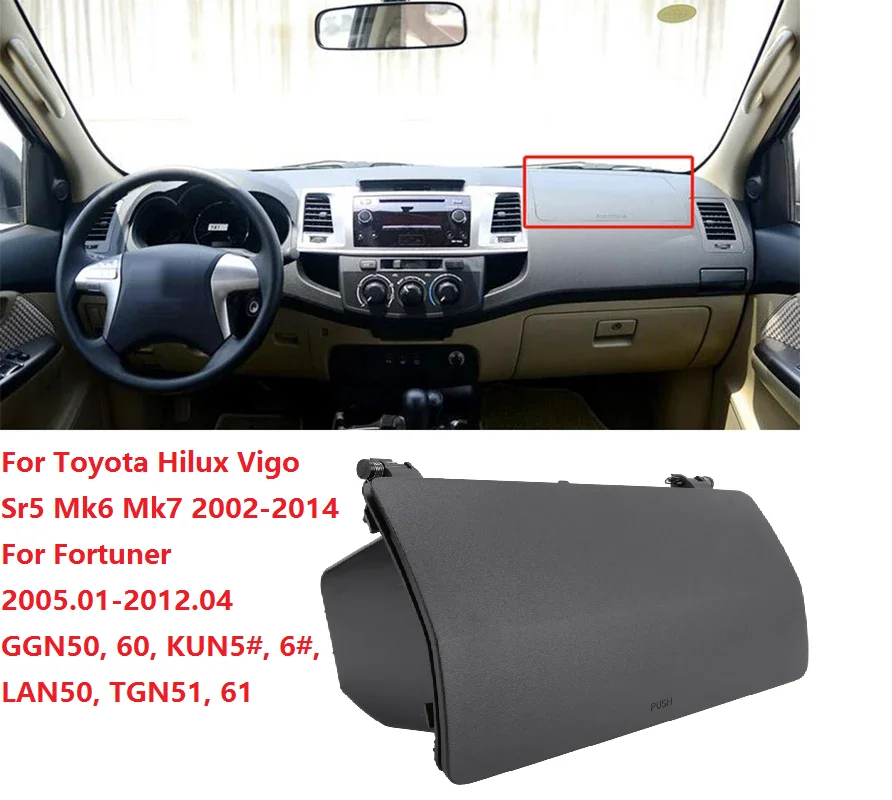 Car Upper Dashboard Glove Box 55042-0K020 For Toyota Hilux Vigo Mk6 Mk7 02-14 Fortuner 05-12 Instrument Storage Box 55441-0K010