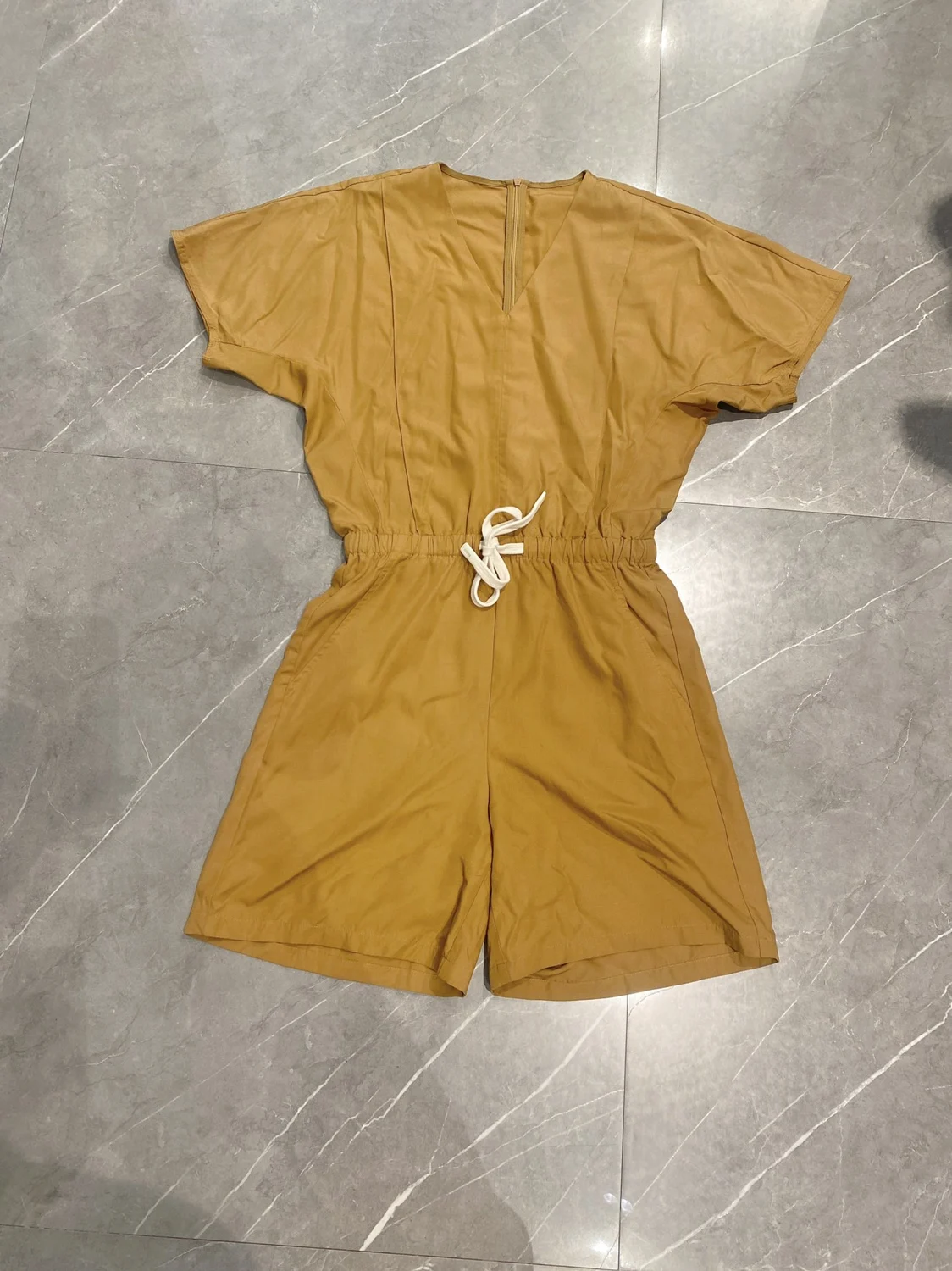 

Premium A-Line Jumpsuit V-Ne Dstring Waist Loose Casual One-Piece S72 High Waist ort Pant Summer Commute Sle