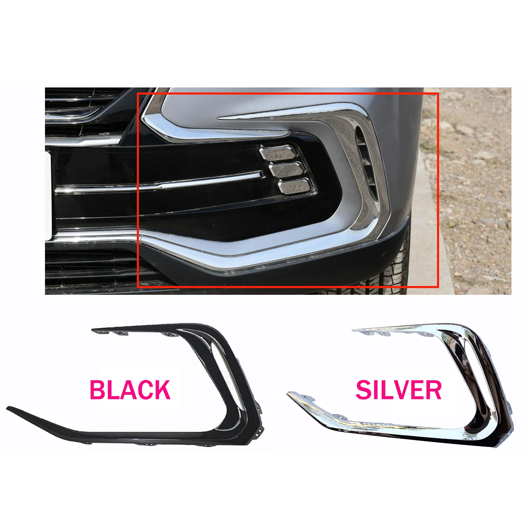 CHANGAN CS85 Front Bumper Trim Fog Lamp Bright Strip Grille Silver Strip 2019-2022 Models