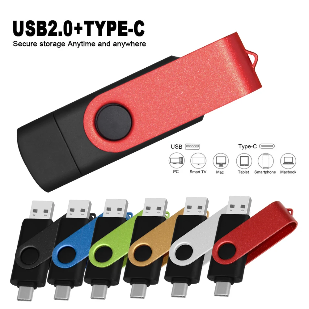 

Красный вращающийся 2.0 USB-накопитель 128 ГБ TYPE-C USB-накопитель 64 ГБ 32 ГБ 16 ГБ 8 ГБ Креативный подарочный флешка cle pendrive 2.0