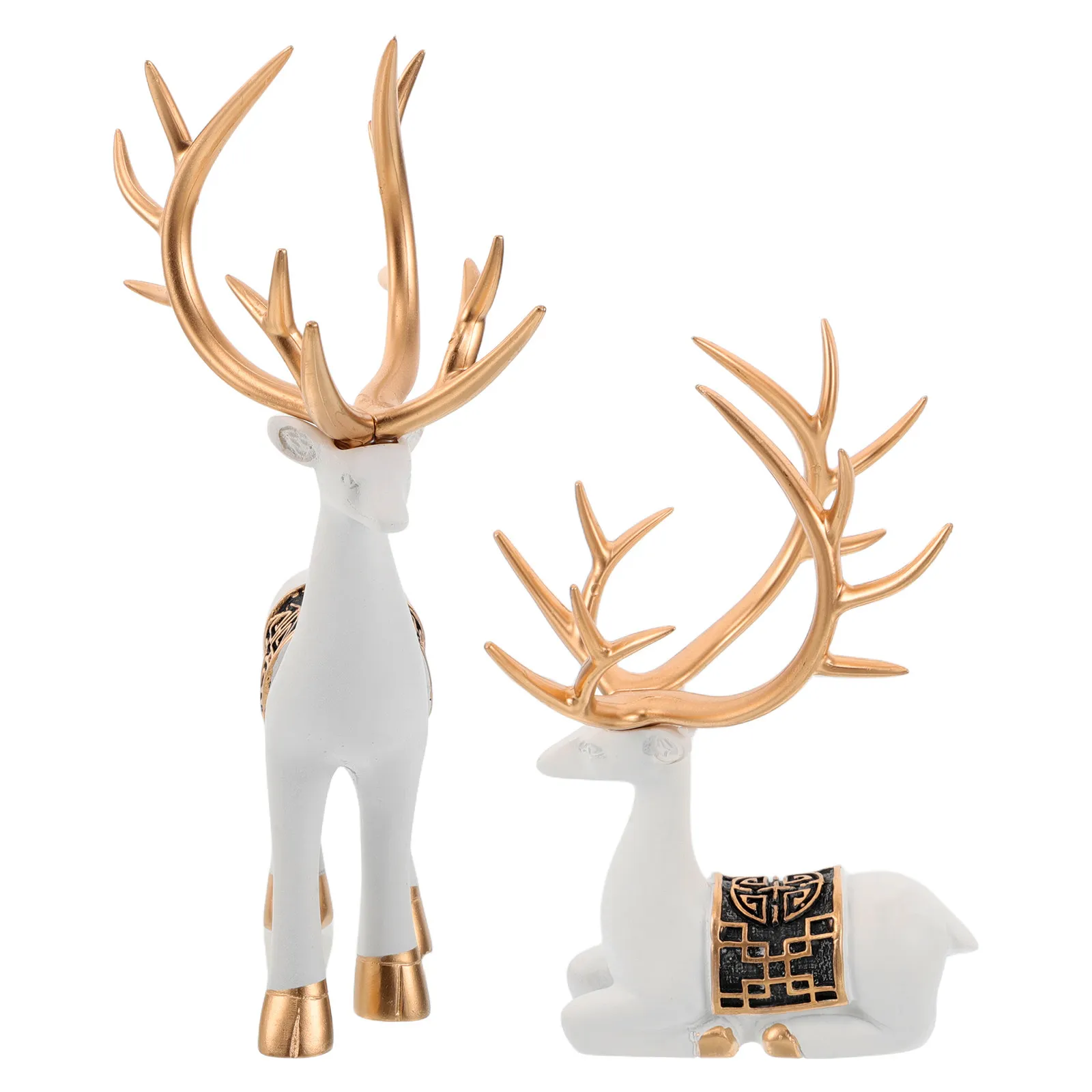 1Pair Sturdy Ceramic Reindeer Sculpture Refined Decorative Statue Enhancing Aesthetic Appeal for Living Room Bedroom Desktop