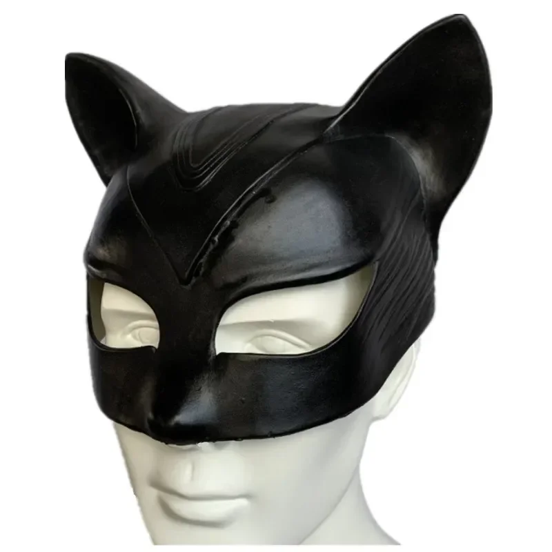 Sexy Cat Woman Selina Kyle Latex Mask Superhero Movie Cosplay Costume Halloween Party Masks