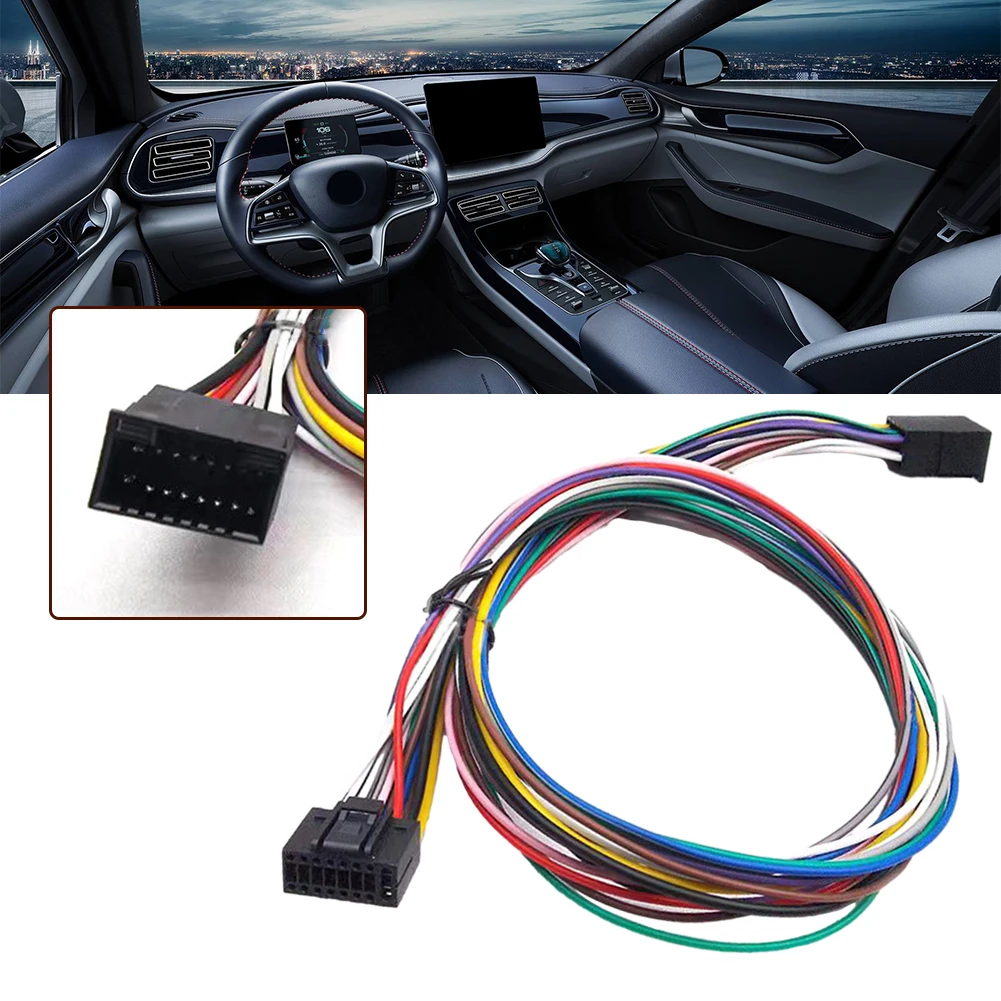 Dla Android Navigation 16Pin Car Stereo Radio ISO Wiązka przewodów Przedłużacz przewodu zasilającego 60cm Odtwarzacz kablowy