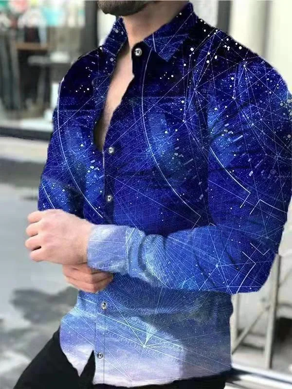 

2024 Men's Shirt Long Sleeve 3D Lapel Button Men's Summer Shirt Ball Birthday Fashion Boyfriend Shirt S-6XL