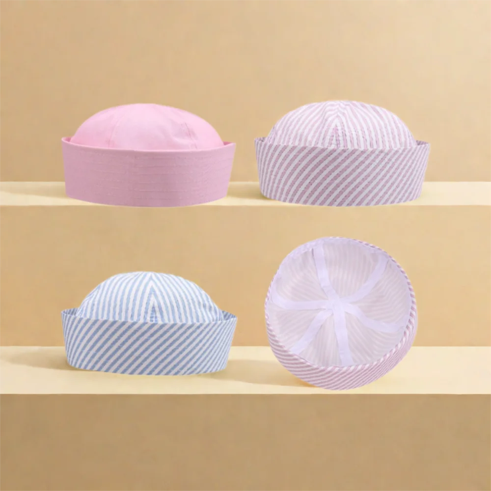 

Stripe Cosplay Sailor Hat Comfortable Lightweight Stage Performance Hat Thin Breathable Beret Unisex