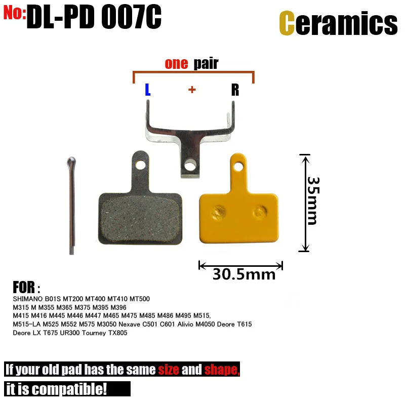 DELT 4 زوج السيراميك دراجة مكبح قرصي الوسادة ، ل B01S ، MT200 ، أوريغا ، برو ، M375 ، M395,486,485,475,446,515,445,525,T615,675,805