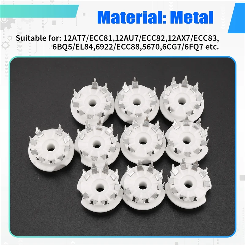 

AED7-10PCS PCB 9Pin B9A Vacuum Tube Socket Audio HIFI DIY Amps For 12AX7 12AU7 12AT7 ECC81 ECC82 ECC83