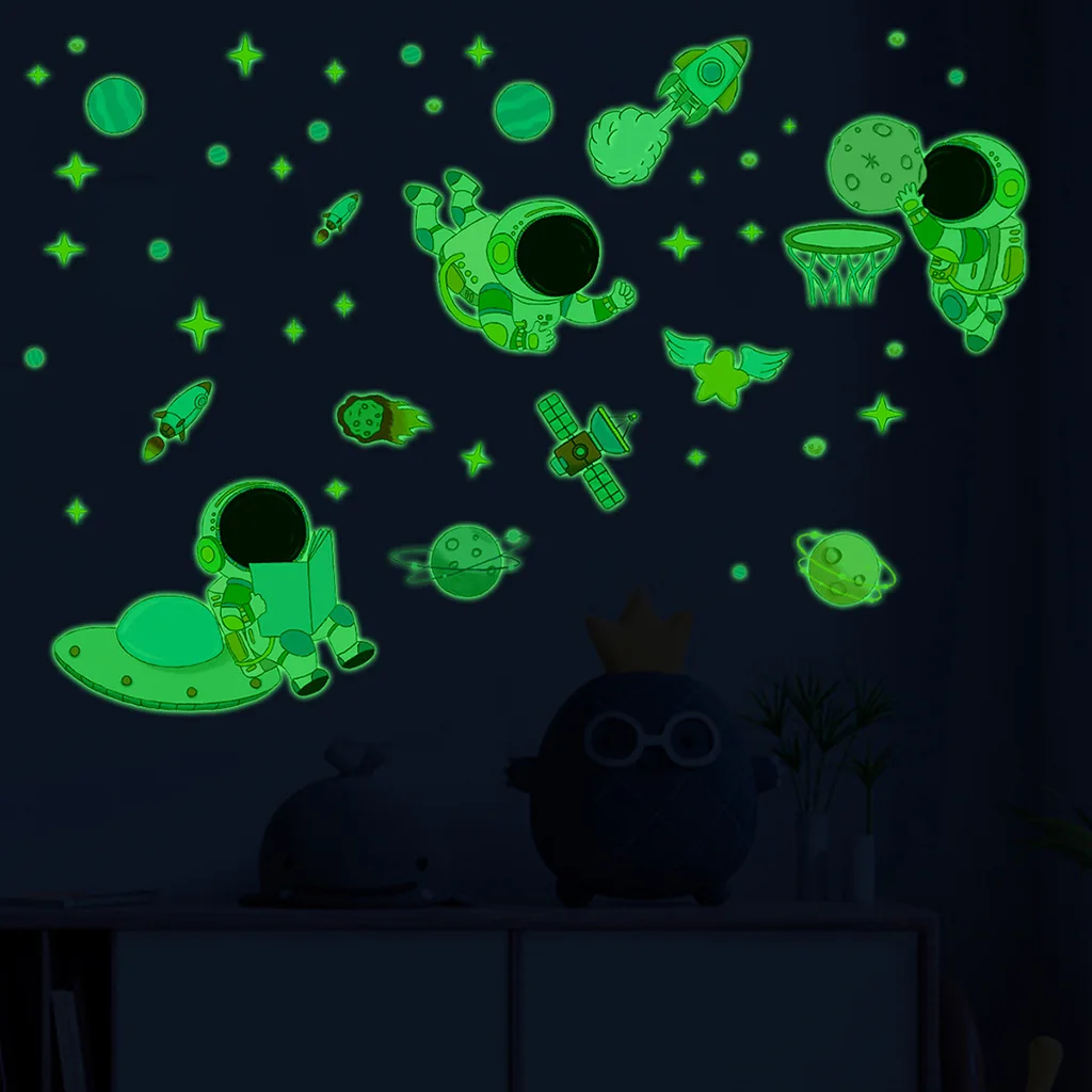 Luminous Moon Tree Meteor Sticker Glow In The Dark Self-adhesive Removable Stickers Home Decoration Fluorescent Decal Room Decor