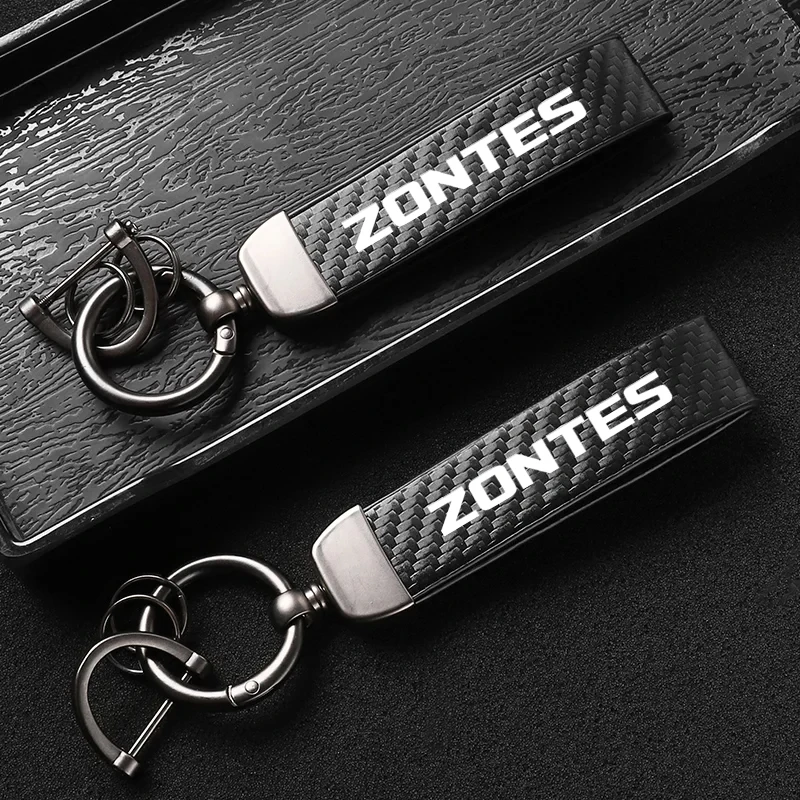 Motorcycle Key Chains KeyChain Leather Carbon Fiber for Zontes G1 125 ZT125 ZT 125 U 310R 310X ZT310R 310M Custom  Accessories