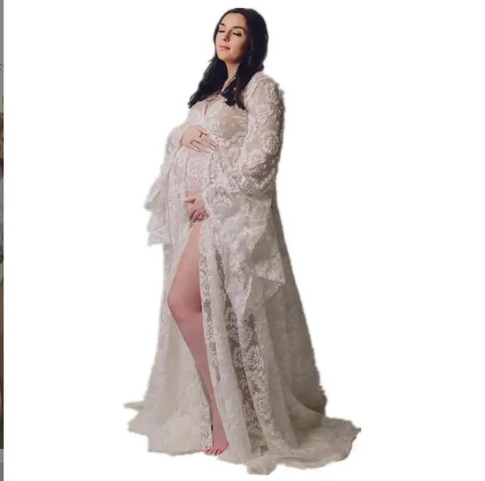 New Maternity Dresses Lace Photo Shoot Maternity Photo Fashion Props White Dresses For Pregnant Women Clothes Pregnancy Dress