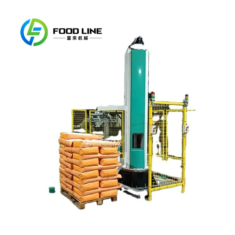 Column Palletizer Machine 10kg 15kg 20kg 25kg 50kg Cement Bag Carton Barrel Bucket Palletizing Robotic Box Wood Packaging Line