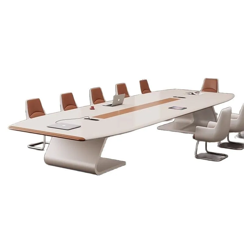 

Painted conference table, simple modern fashion office, large negotiation table and chair combination, long strip