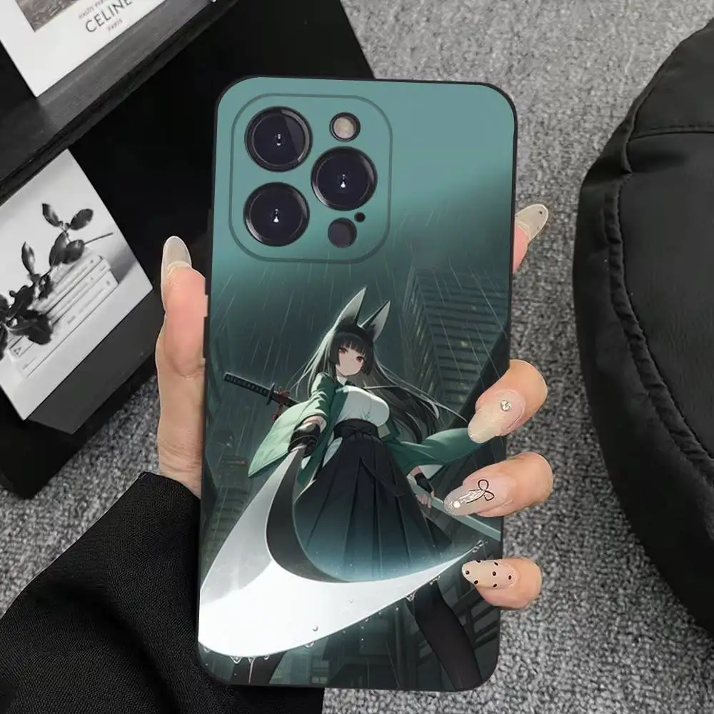 حافظة هاتف H-Hoshimi M-Miyabi ZZZ لهاتف iPhone 17,16,15,14,13,12,11,Plus,Pro Max,XS,X,XR,SE,Mini,8,7,غطاء أسود من السيليكون الناعم