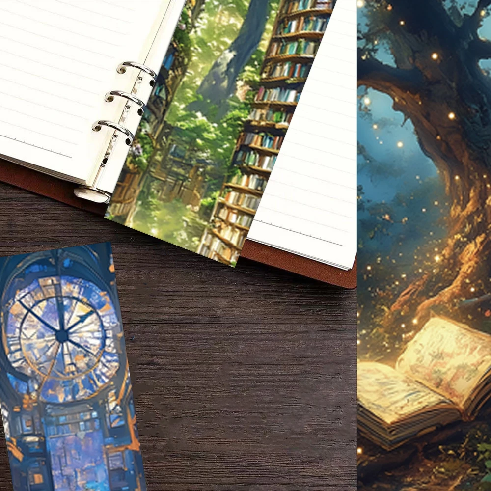 30/60PCS Creative Fantasy Reading Bookmarks High Beauty Cards Creative Reading Books Marking and Annotation DIY Bookmarks image 6