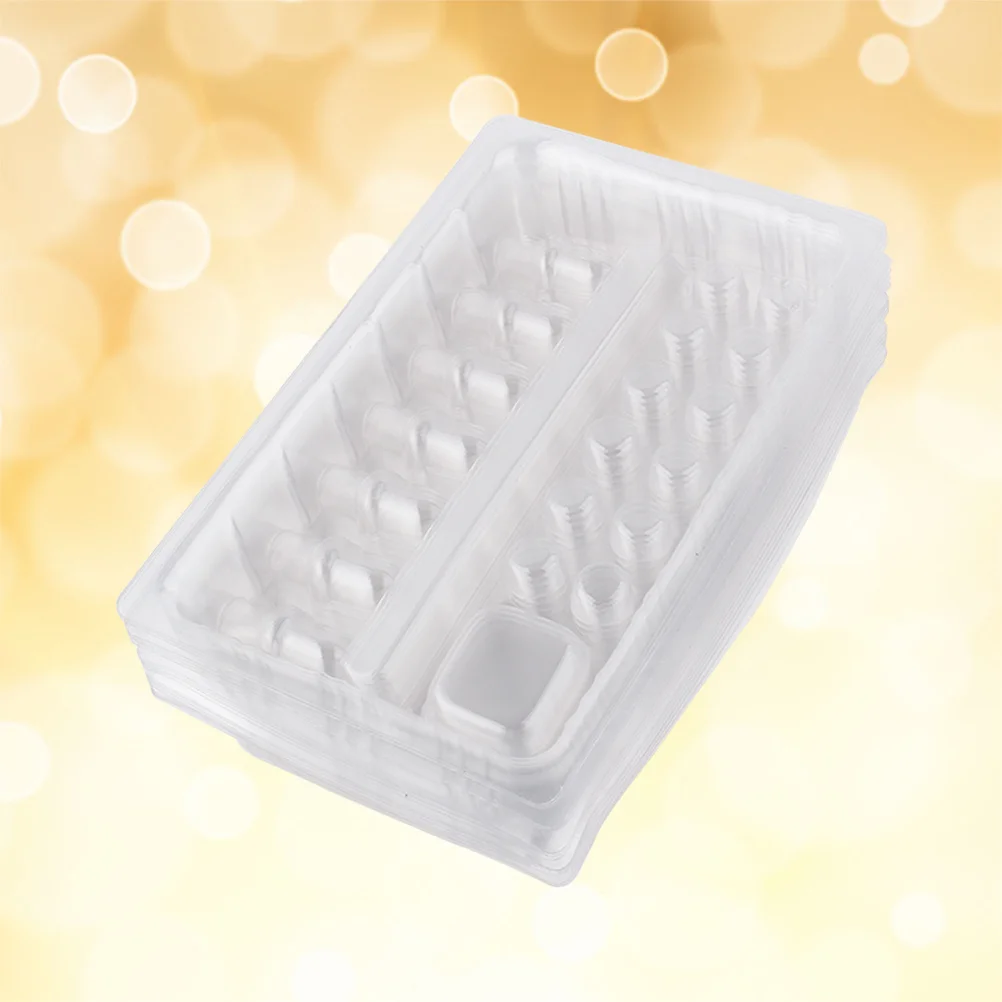 20 قطعة صينية حامل الإبرة لأغطية الوشم الصباغ كوب الحبر القابل للتصرف المنظم رف مجموعة من البلاستيك الشفاف الملحقات