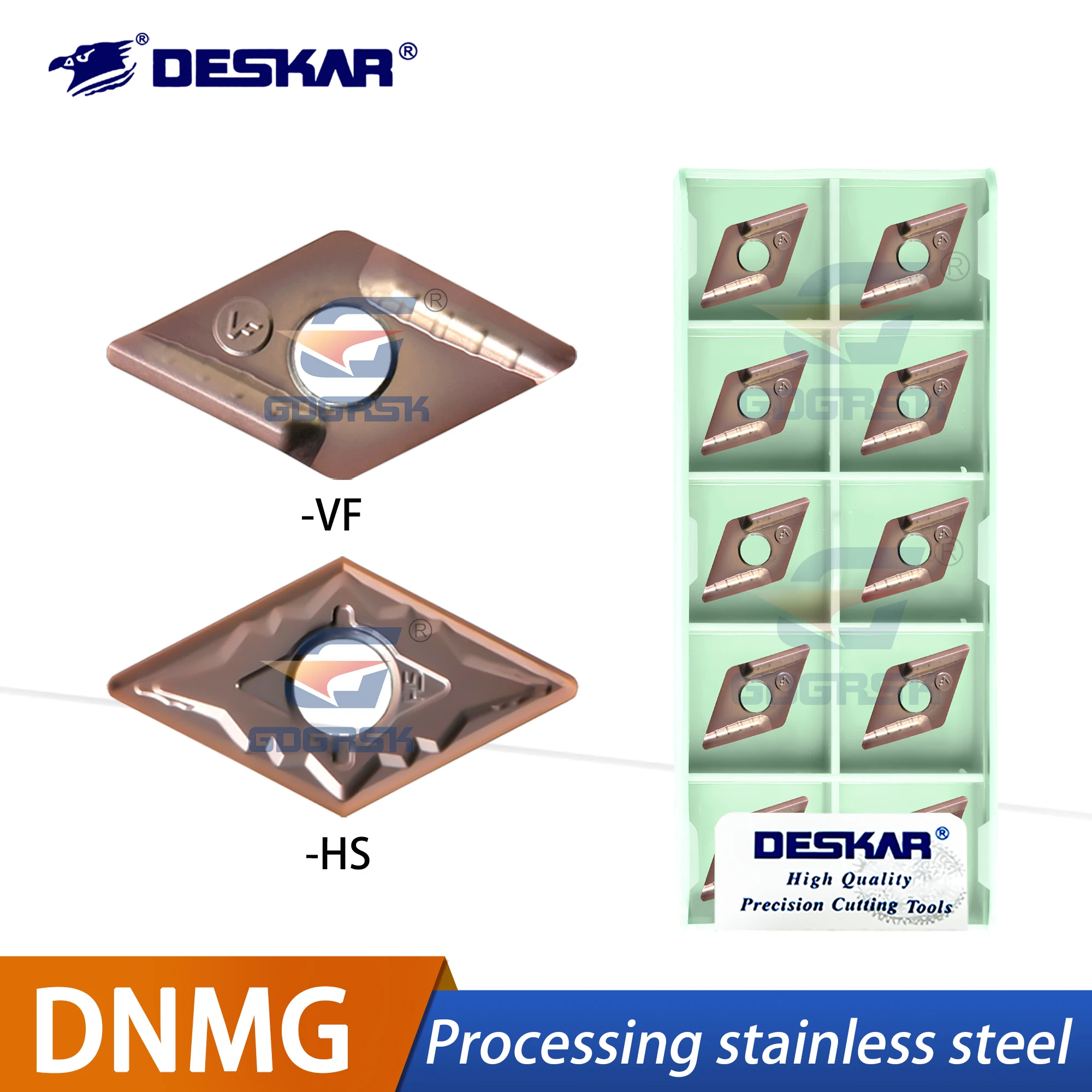 DESKAR 100% оригинальные внешние круговые лезвия токарного станка CCMT060204/08 DNMG150604/08-HS R-VF LF6118 режущие инструменты из нержавеющей стали с ромбами