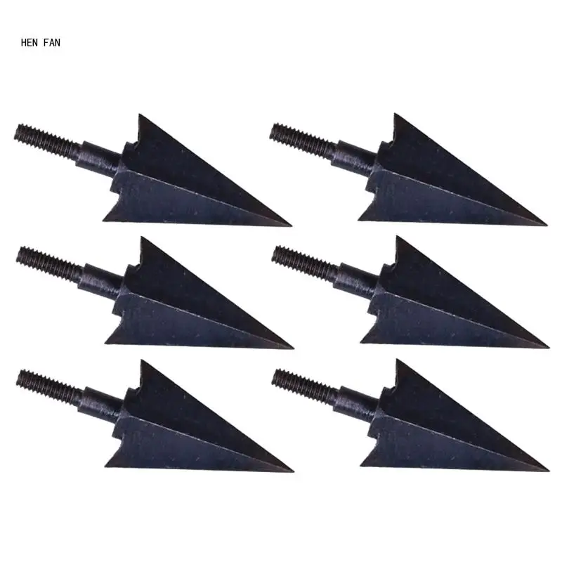 

6Pcs Traditional Arrowheads Screw-in Archerys Broadheads Arrows Head Point Tip M89D