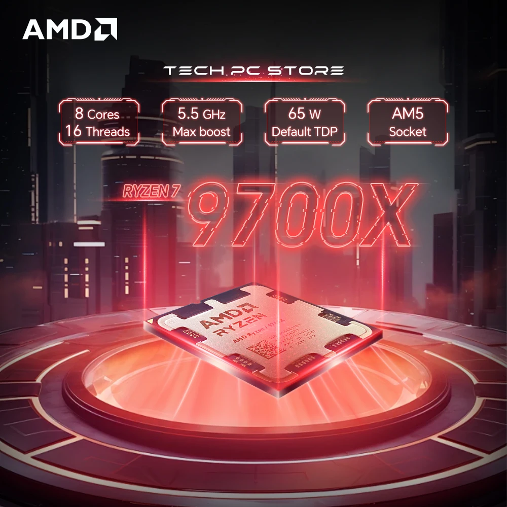AMD Ryzen 7 9700X L3=32M 3.8GHz 8-Core 16-Thread R7 9700X Gaming Processor 65W 4NM DDR5 Socket AM5 No Fan