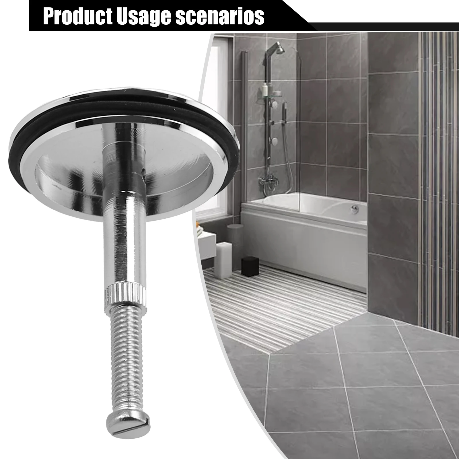 Electroplating Bathtub Stopper Brass Electroplating Replacement Silver Sinks Valve 43mm Accessories Alternatives
