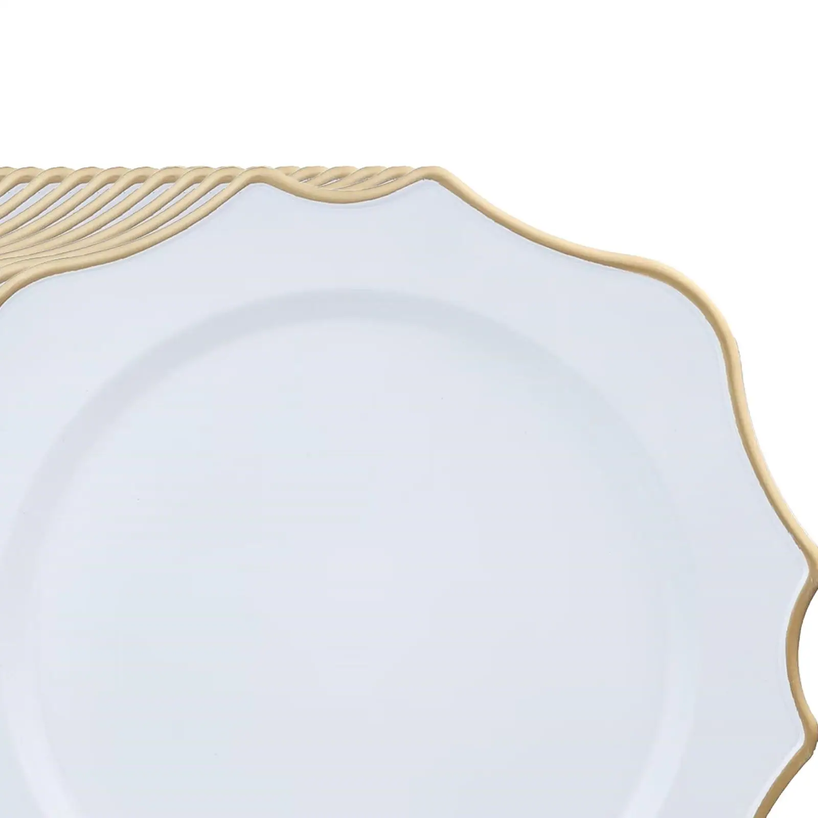Elegant Plastic Charger Plates Decorative Tableware Plates Luxury Table Plates for Holiday Dinner Events