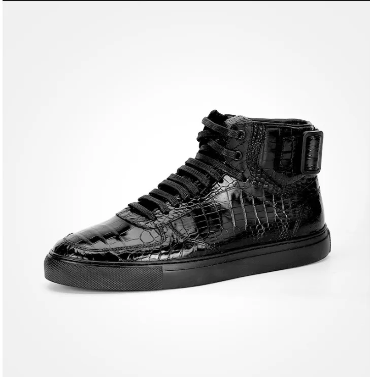 Genuine crocodile skin men's Sneaker shoe with cow skin lining fashion Alligator leather men derbies shoe