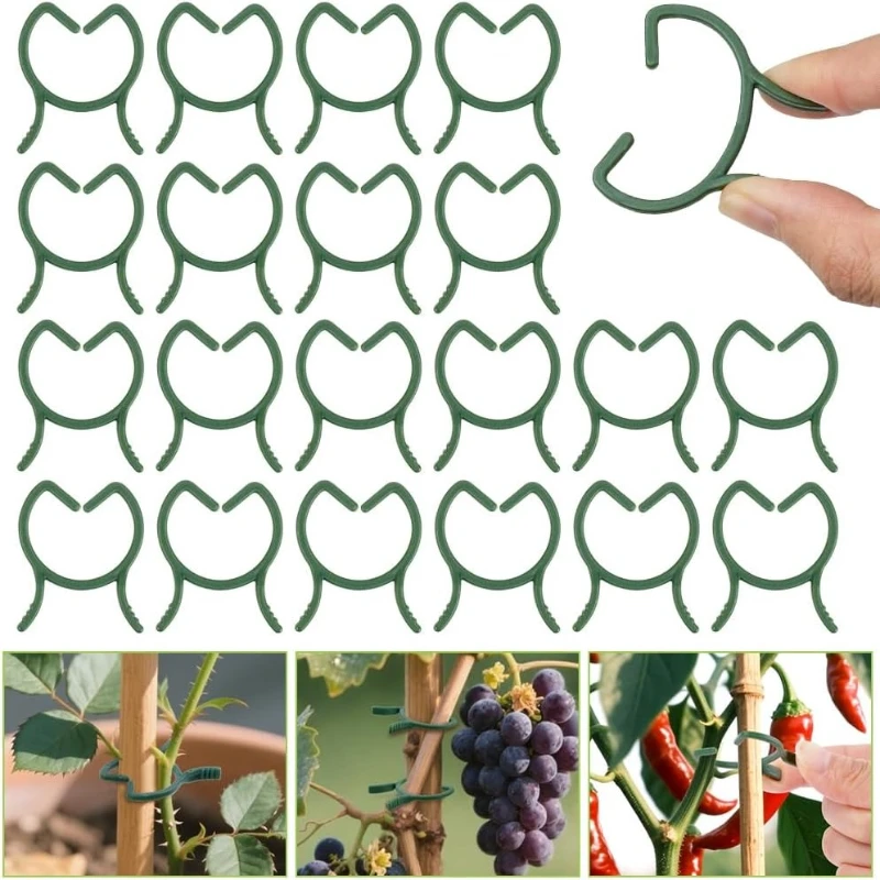 Butterfly Buckle Plastic Fasteners, 100Pcs Plant Support Clips, Vine Binding Ties Stem Fixing Clamps for Garden Plant Vines