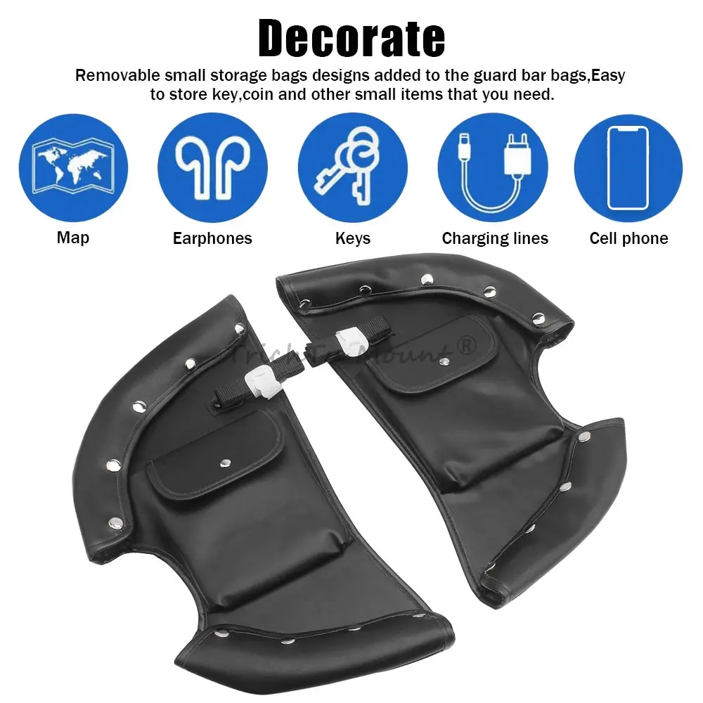 دراجة نارية تحطم بار حقيبة يخفض جوارب السيقان الرياح منحرف أكياس للزعيم الهندي المحدودة رئيس خمر الحصان الداكن 2014-2025