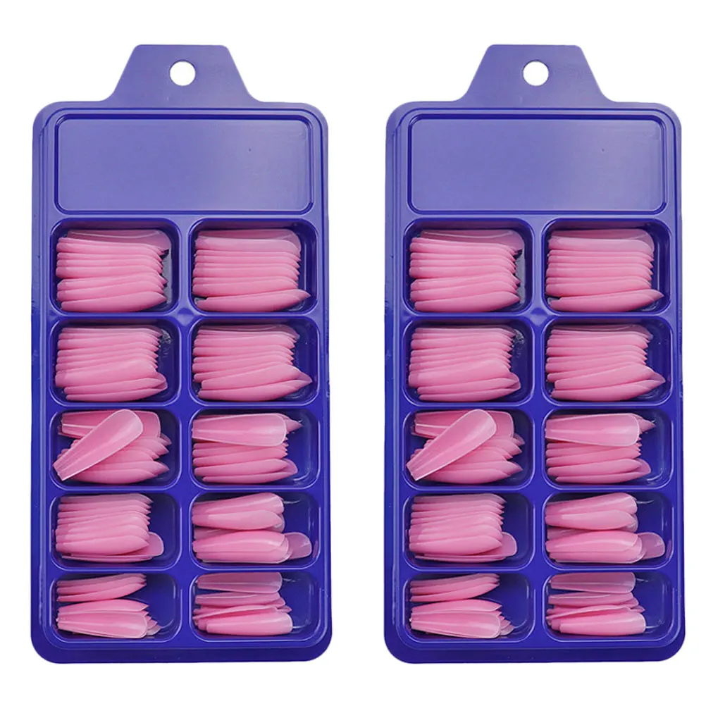 

200Pcs Colorful Full Cover Press on Nails False Nails Ballerina Nail Tips Extra Long Nail Tips for Weddings Parties