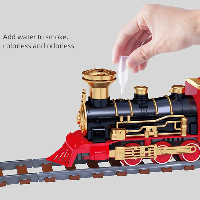 Christmas Electric Train Toy With Sound Light Railway Track For Kids Gift Christmas Tree Decorations Steam Train Toy Xmas Gift