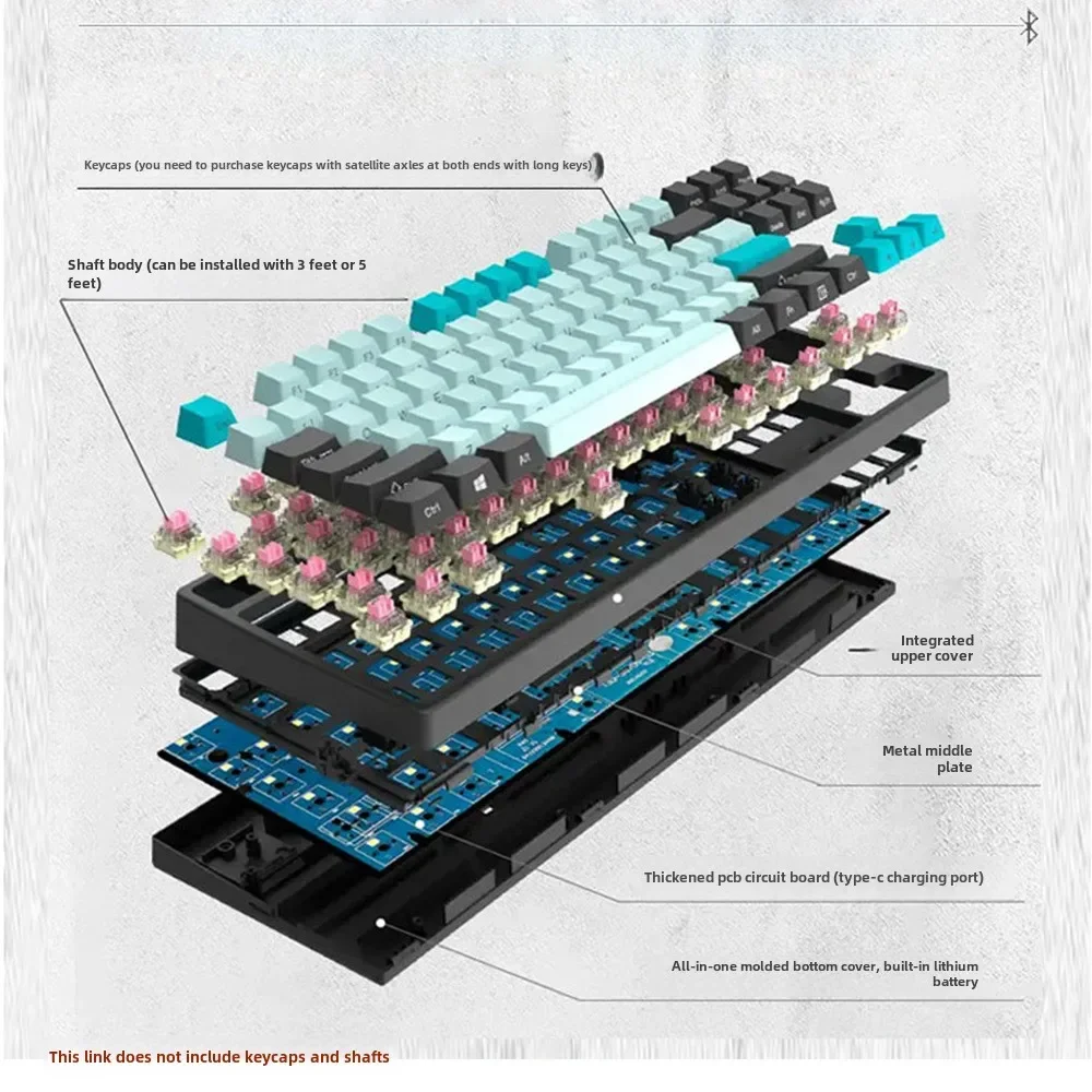 MTR87 Mechanical Keyboard RGB Customized Kit Satellite Axis Hot Swap 87 Keys Special for Gaming