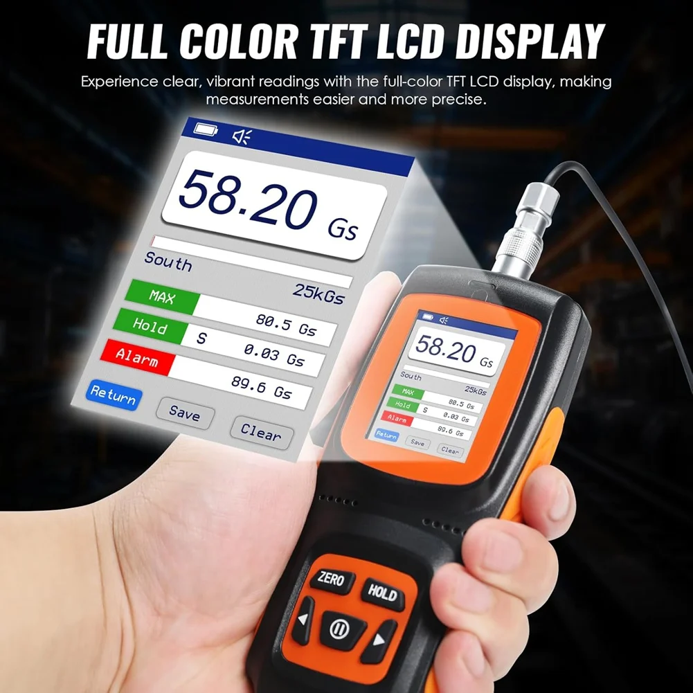 

ABUF-Gauss Hall Probe Equipped Gaussmeter, 0-2500Mt Precision Tesla-Meter,± 2% Accuracy, Rechargeable Industrial Magnetometer