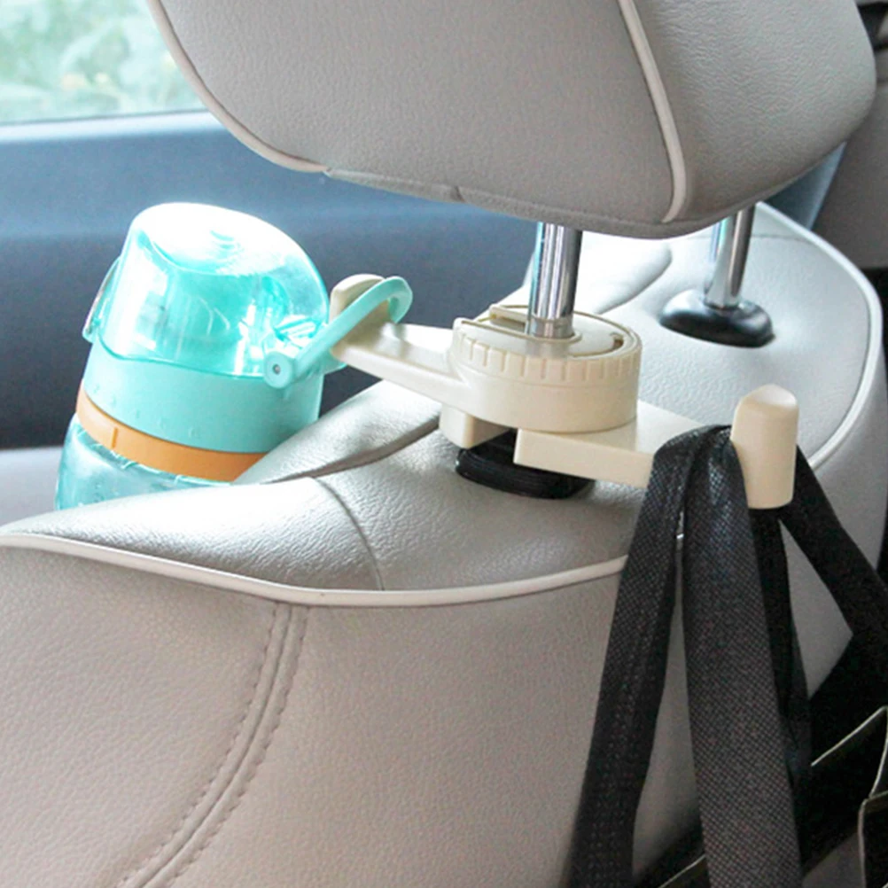 

Double Head Hook Beige Universal Car Headrest Hook Heavy Duty Seat Back Hanger Hidden Type Vehicle Hanger Durable Portable Rv