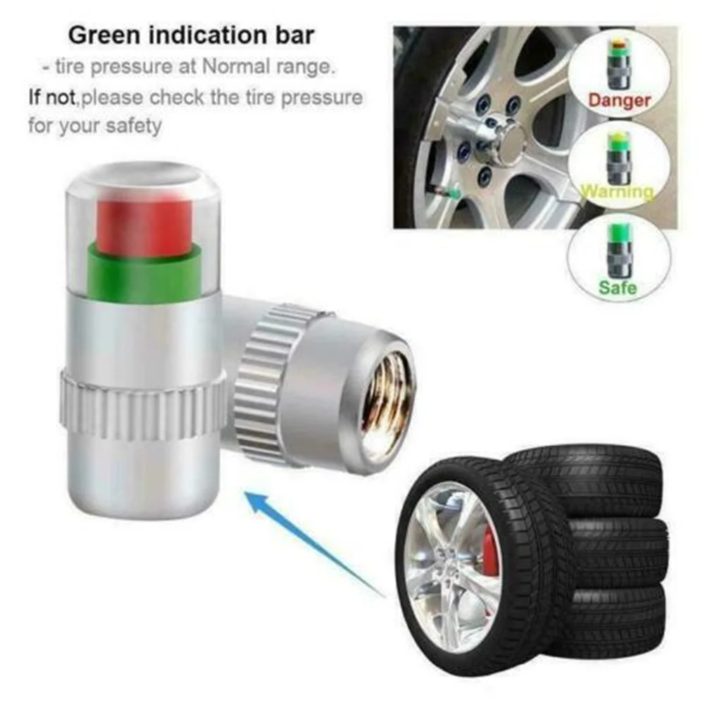 8pcs Motorcycle Car Tire Pressure Monitor Valve Cap Sensor Indicator Eye Alert Auto Tire Pressure Inspection Tool Tire valve