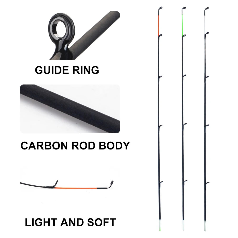 FTK 2-3PCS Carbon/Fiber Glass Top Tip Feeder Rod M/L/H 30g-120g Spinning Carp Fishing Rod Accessory