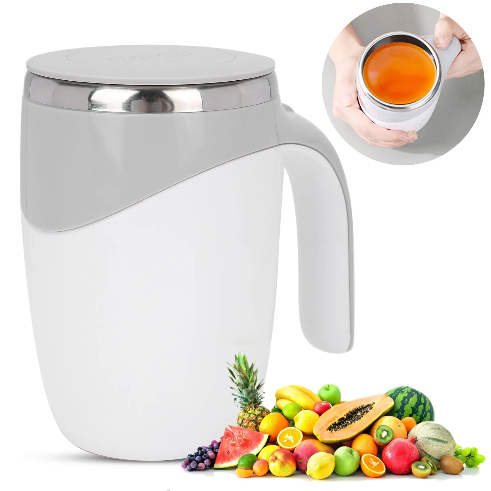 380 ml selbstrührender Becher, magnetischer automatischer Selbstrührbecher für Kaffee, Tee, Milch, Geschenk