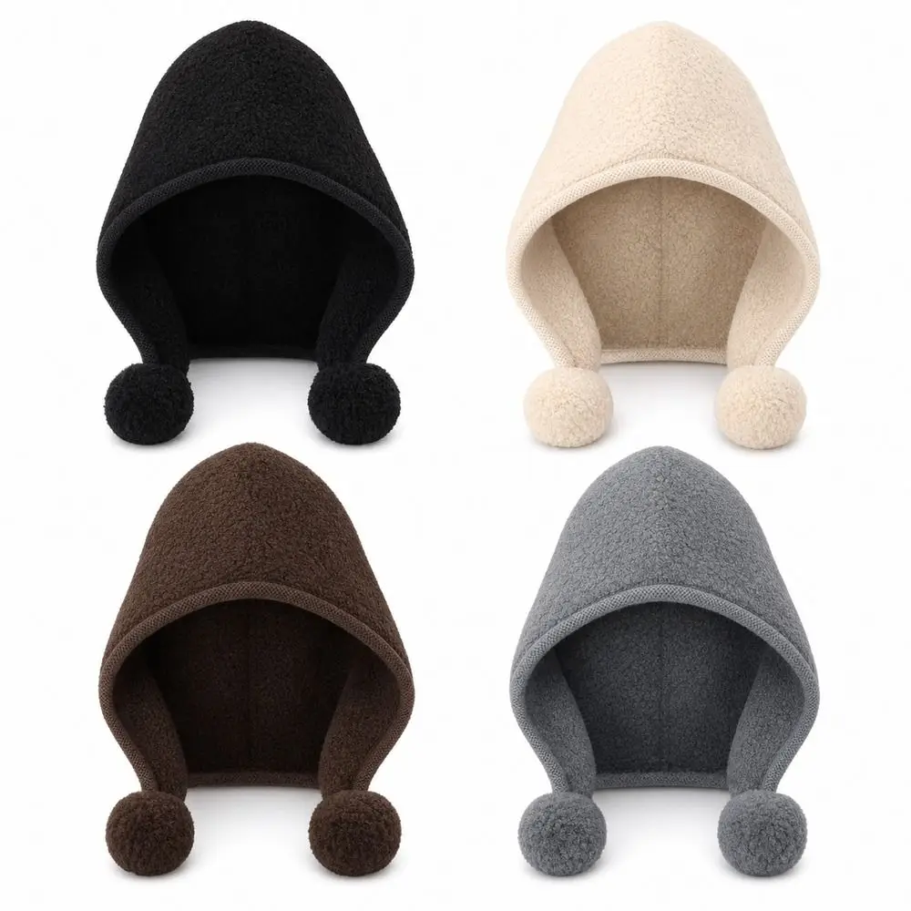 Pom Pom Hat Keep Warm Big Head Circumference Warm Ear Protection Cap Makes The Face Look Smaller Pom Pom Tie