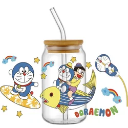 Miniso 3D Cartoon Doraemon Decal Waterproof Transfers Sticker for Libbey Glass Cup DIY UV DTF Cup Wrap Washable Mug Sticker