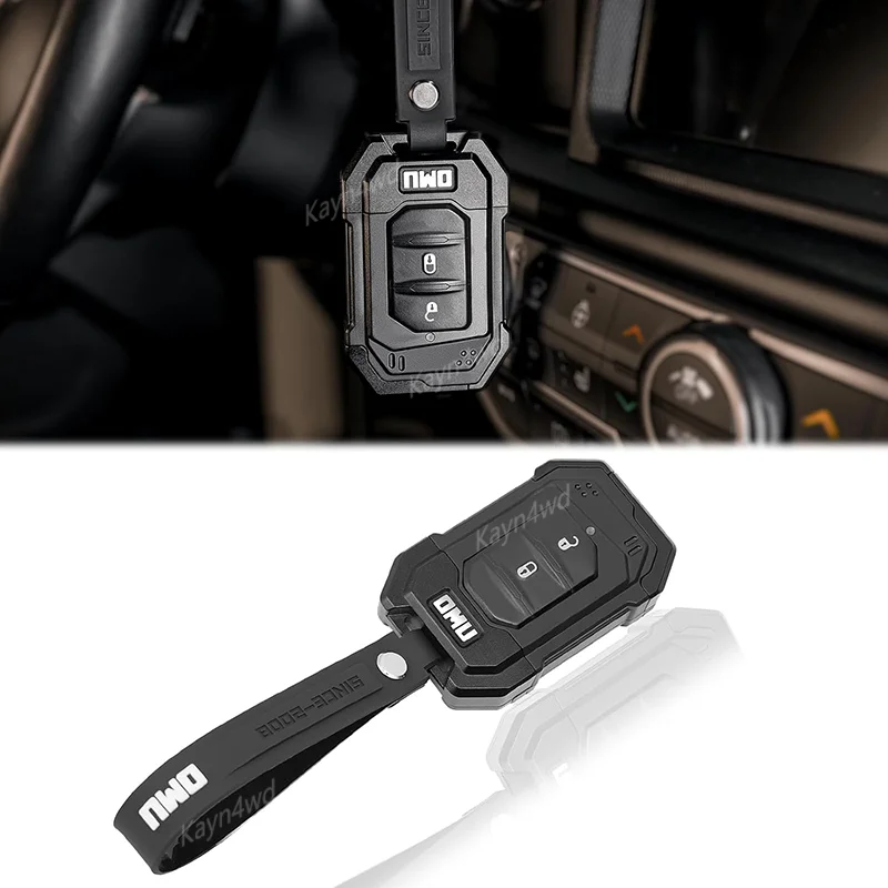 Off Road 4x4 OMU Series Accessori Custodia chiave in alluminio Fob per Jeep Wrangler JL JLU 4XE & Gladiator JT 2018-2025 Copertura chiave in metallo