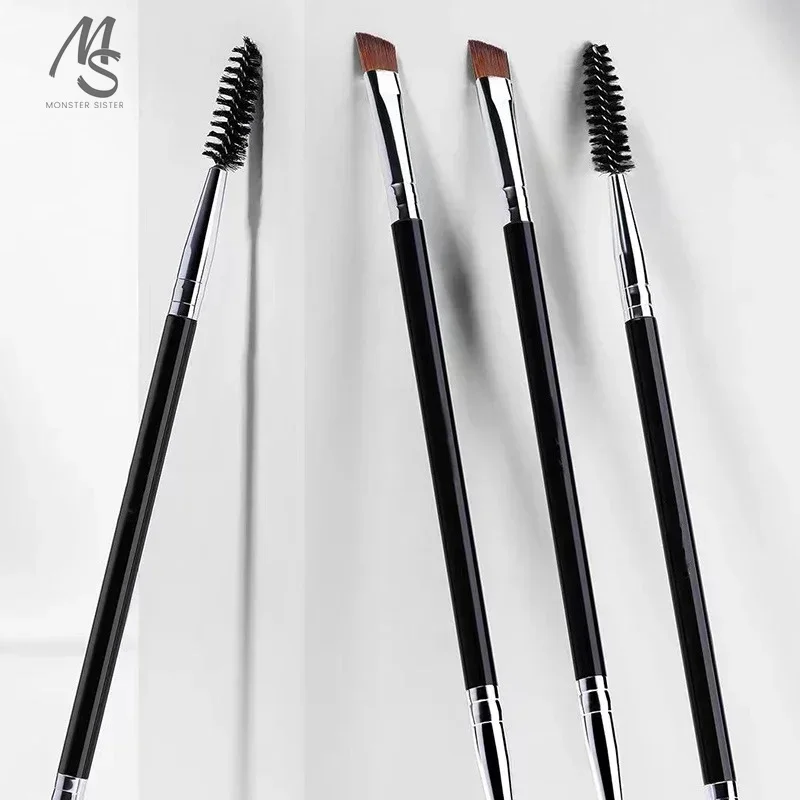 

1/2/3Pcs Double-ended Oblique Eyebrow Makeup Brush Soft Spiral Eyelash Professional Contouring Eyeliner Blending Cosmetic Brush