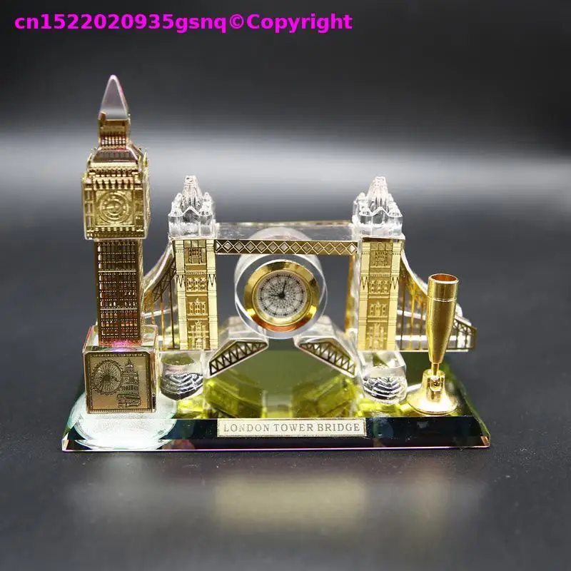 TOP craft ornament Crystal Carving London Bridge Tower Bridge the Elizabeth Tower crystal ornament UK Famous building good gift