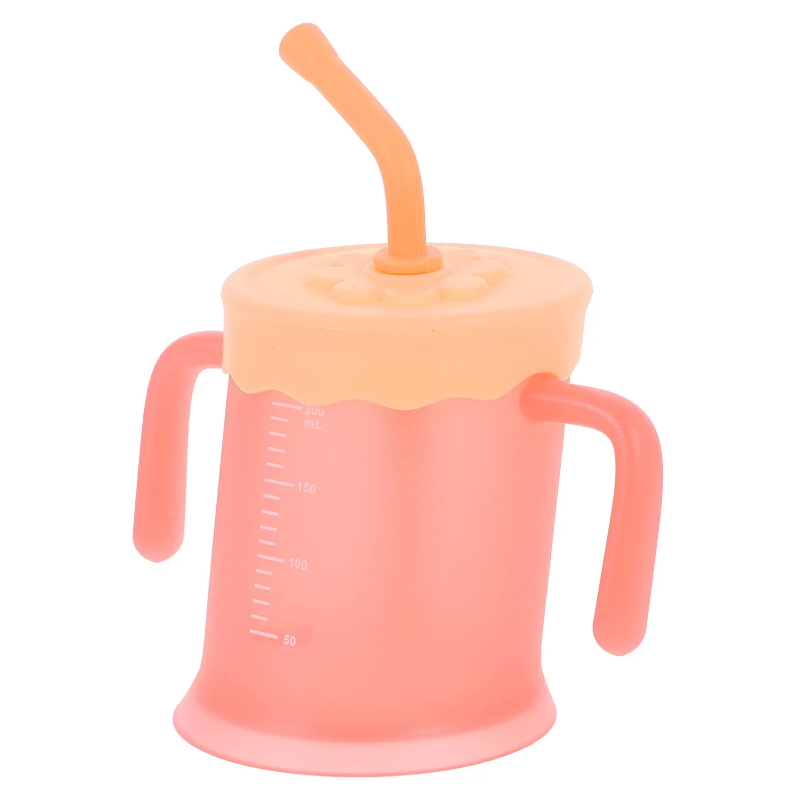 كوب آمن وخفيف الوزن للأطفال الصغار مع شفاطة، سهل التنظيف وغير قابل للكسر، مادة السيليكون البولي بروبيلين، كوب زجاجة للشرب مع القش