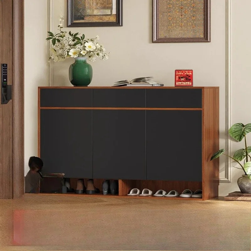 

Solid wood shoe cabinet, narrow cabinet at the door of the home, integrated storage locker at the door, large-capacity en