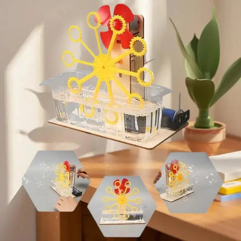 Fascinating DIY Bubble Machine and Puzzle Toy Set – Handcrafted and Educational Kid's Gift.
