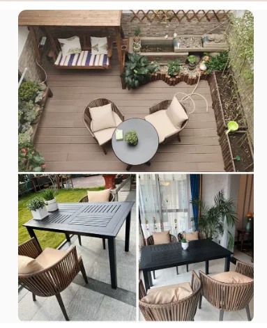 Vine chair three piece set, balcony, small tables, chairs, coffee table, terrace, rattan woven backrest, outdoor leisure, Nordic