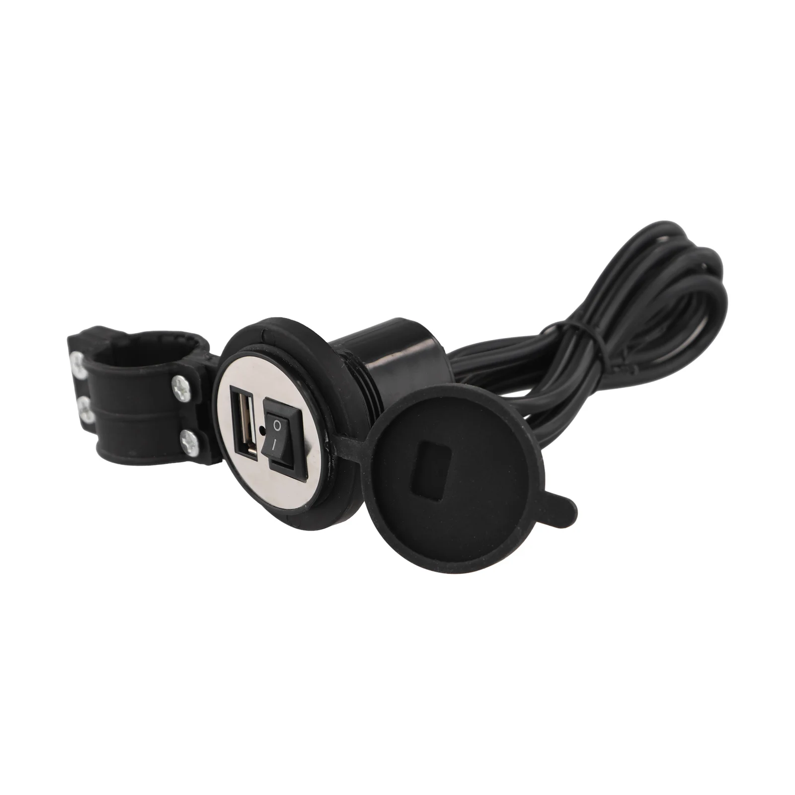 USB Motorcycle Charger With Switch 1.2 Meters 12V ABS Electric Car Mobile Phone Power Adapter Socket Practical