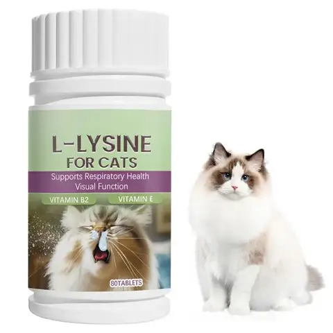 재채기를 위한 가벼운 고양이 보충제, 새끼 고양이 눈물 관리 정제, 호흡기 건강, 전신 영양 관리 정제, 80 개