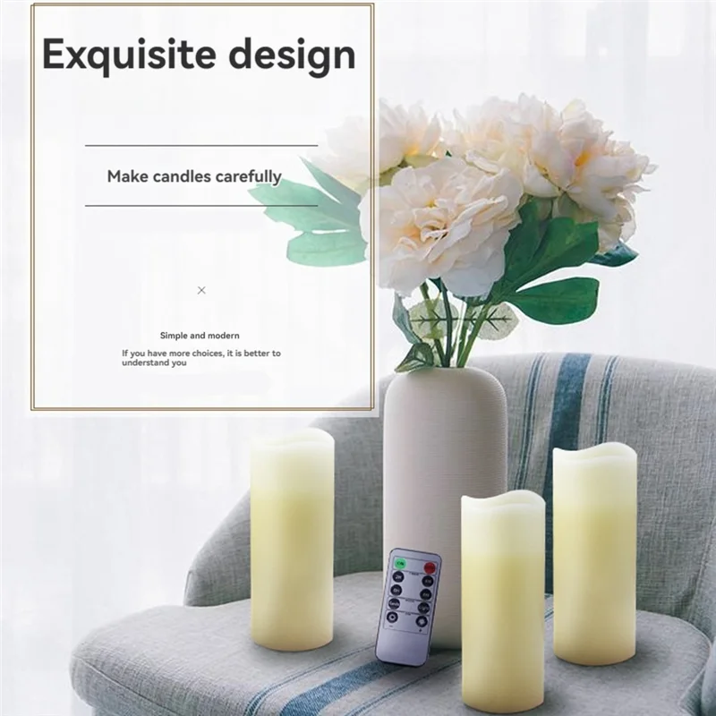 

LED Candles Flameless Candles With Remote Battery Operated Candles For Wedding Church Fireplace Decor