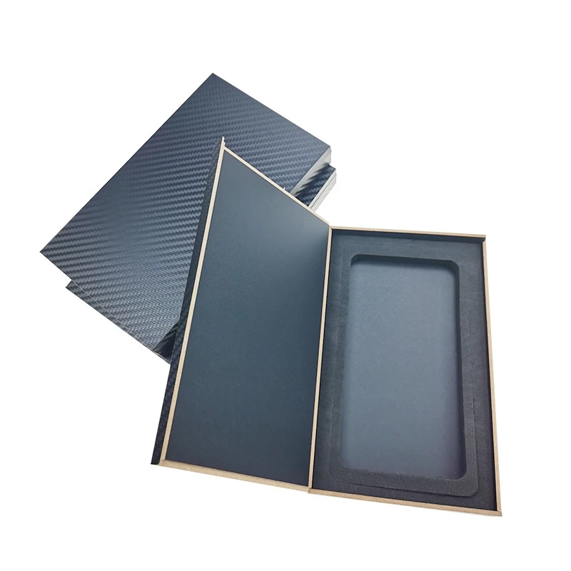 Flip Top Customized Design Luxury Cardboard Packaging Black Paper Package Empty Mobile Phone Box 4a1