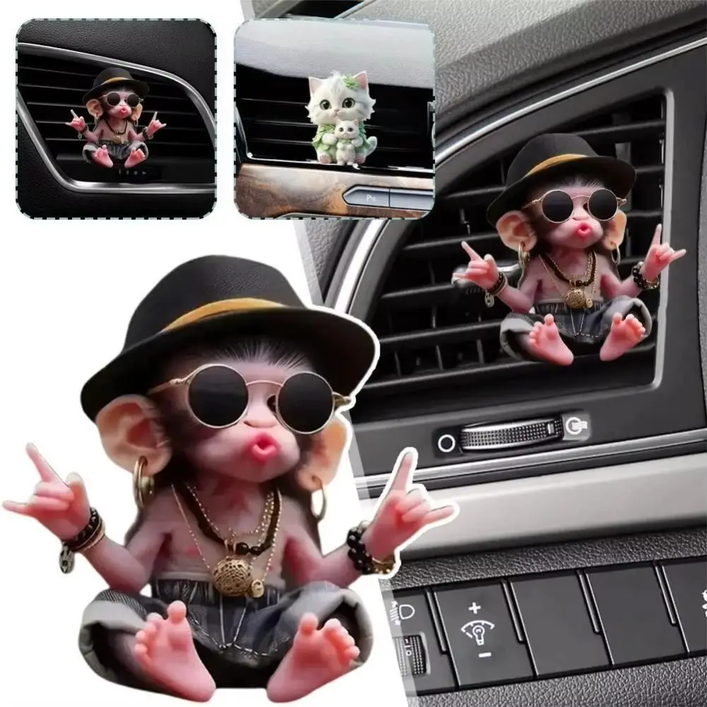 

2D-подвеска для автомобиля в форме обезьяны, реалистичное животное, с цепочкой, акриловый кулон для сумки, украшение для зеркала заднего вида