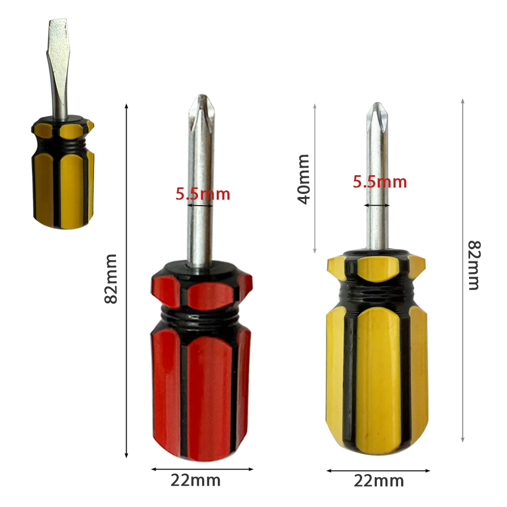 Mini Small Screwdriver Short Handle Stubby Screwdriver Phillips Screwdriver Tools Flat Cross Head Pocket Screwdriver For House